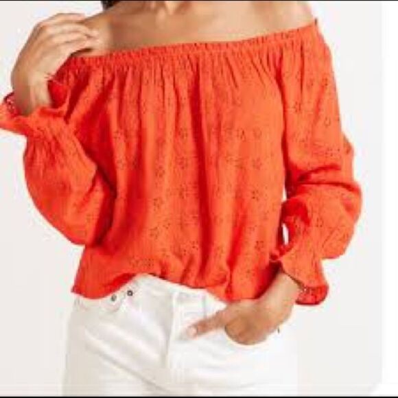 SANCTUARY TOP, orange off/on the shoulder size S - Picture 1 of 7